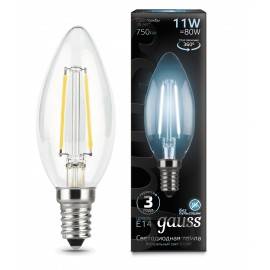 Gauss LED լամպ E14 11W 4100K Ֆիլամենտ մոմ 750Lm (5593)