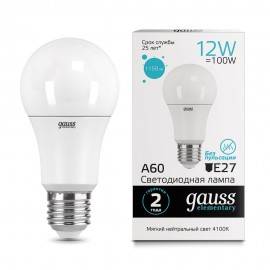 Լամպ Gauss LED E27 Elementary A60 12W 1150lm 4100K (5612)