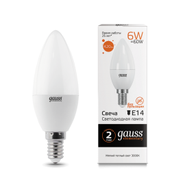 Լամպ Gauss LED Elementary Candle 6W E14 3000K 420l (4513)