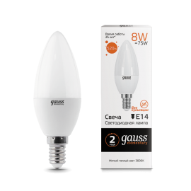 Լամպ Gauss LED Elementary Candle 8W E14 3000K 520l (4958)