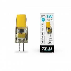 Gauss LED Լամպ Elementary G4 12V 3W 250Lm 4100K Սիլիկոնե /021681