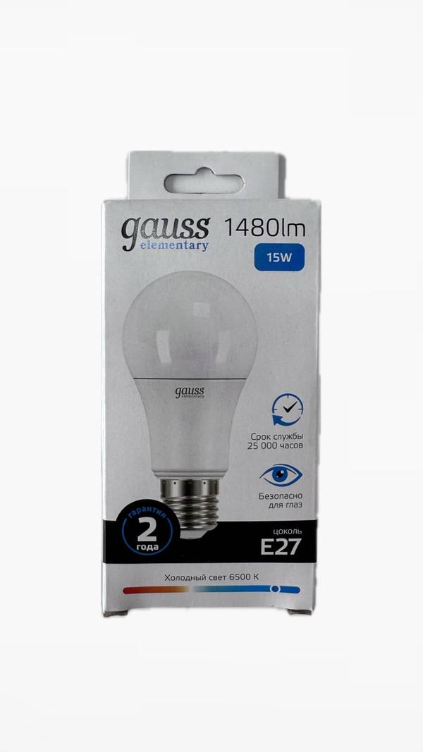 Լամպ Gauss LED Elementary A60 15W E27 6500K 1480lm (5322)